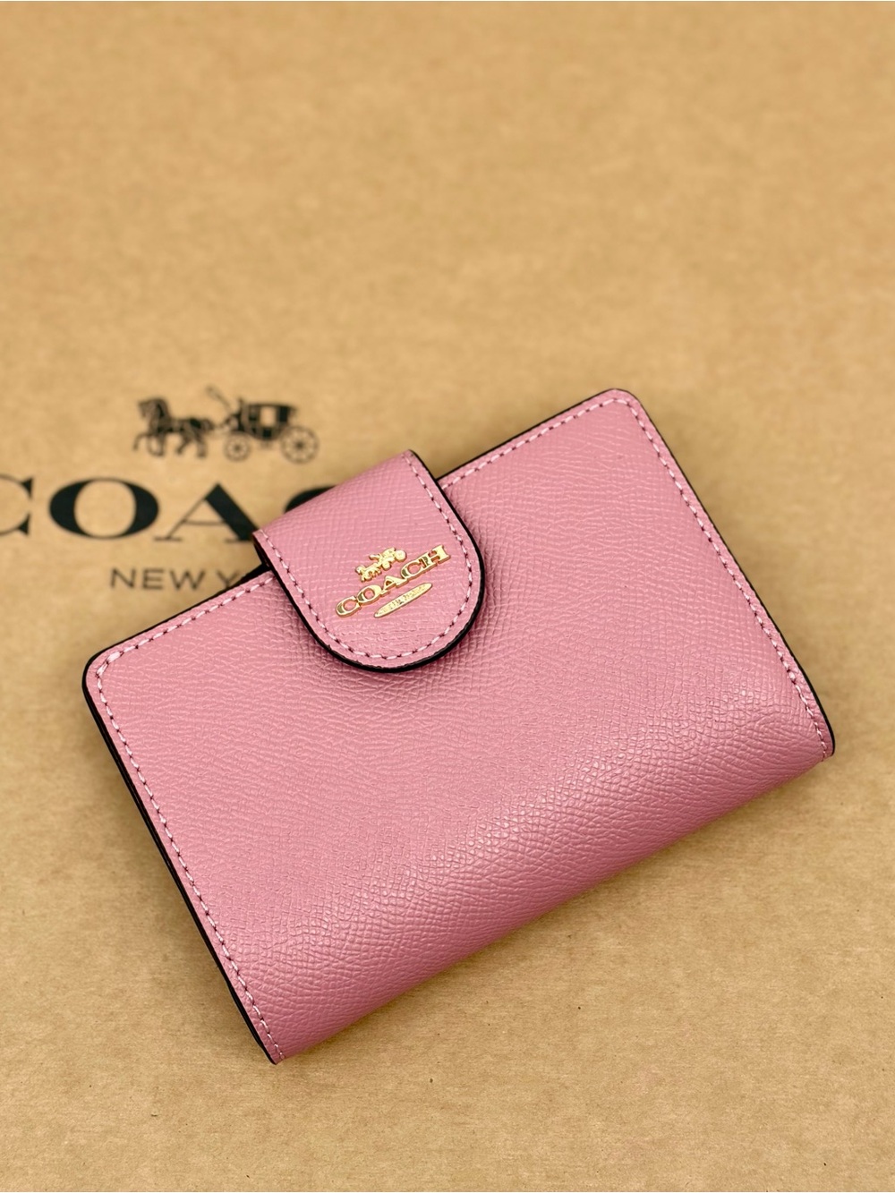 Coach Medium Corner Zip Wallet True Pink